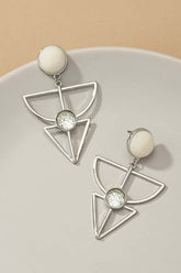 Aztec Silver Gold Geo Shape Earrings, Earrings, $ 18.95, A Moment Of Now™